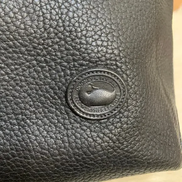 DOONEY & BOURKE Large Rare Vintage METRO Tote Black Pebbled All Weather Leather - Picture 3 of 16